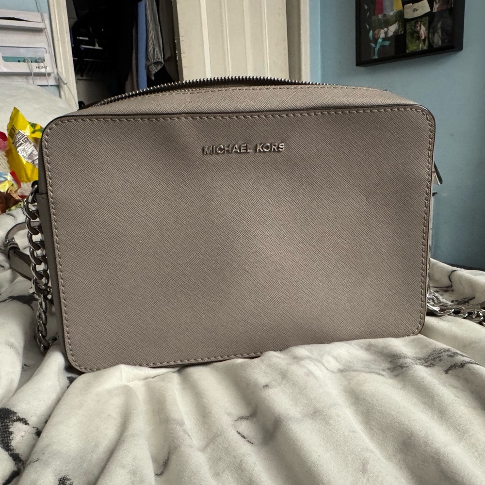 Michael Kors gray crossbody bag
